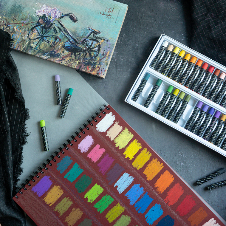 Скетчбук для пастели с калькой Малевичъ "GrafArt" 20 л 270 г, ассорти 606x758